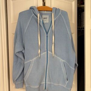 Aerie Light Blue Full Zip Hoodie Sweatshirt